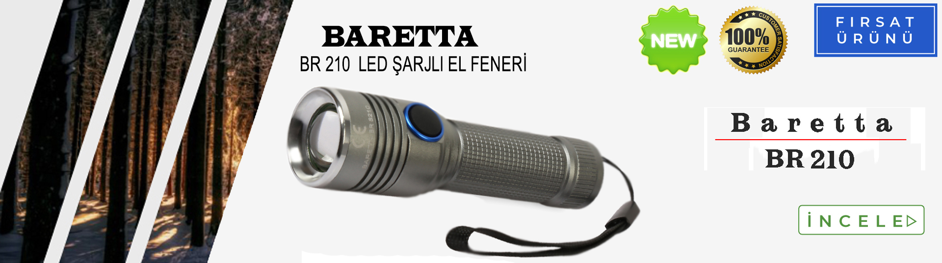 BARETTA BR 210 Şarjlı El feneri