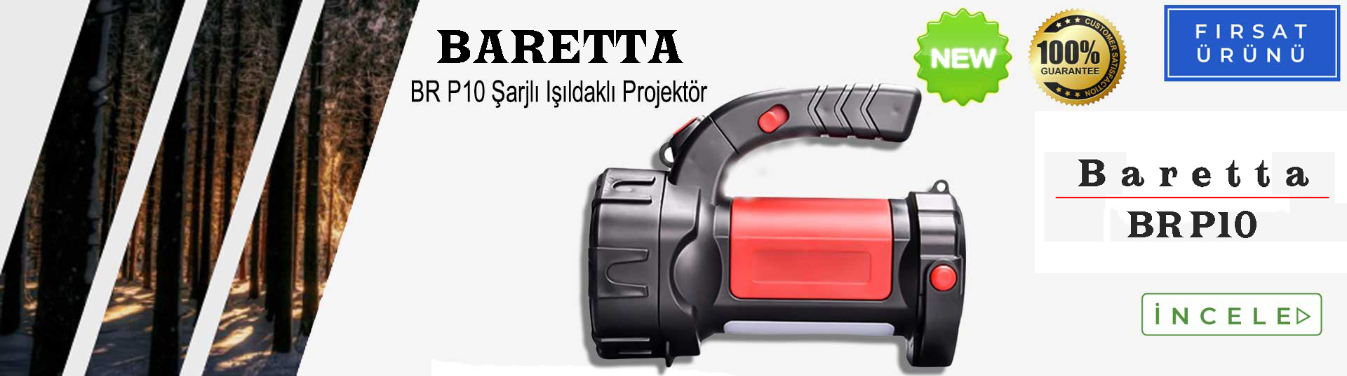 BARETTA BR P10 10W TAŞINABİLİR ŞARJLI LED PROJEKTÖR