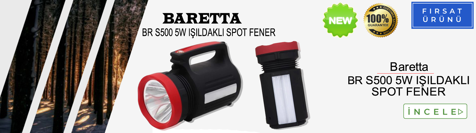 BARETTA BR S500 5 W IŞILDAKLI POWERBANK SPOT FENER