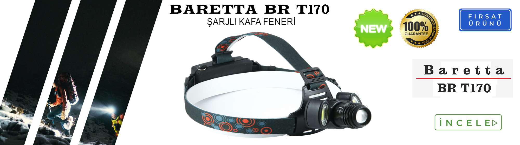 BARNETTA BR T170 Cree T6 Led Profesyonel Kafa Feneri